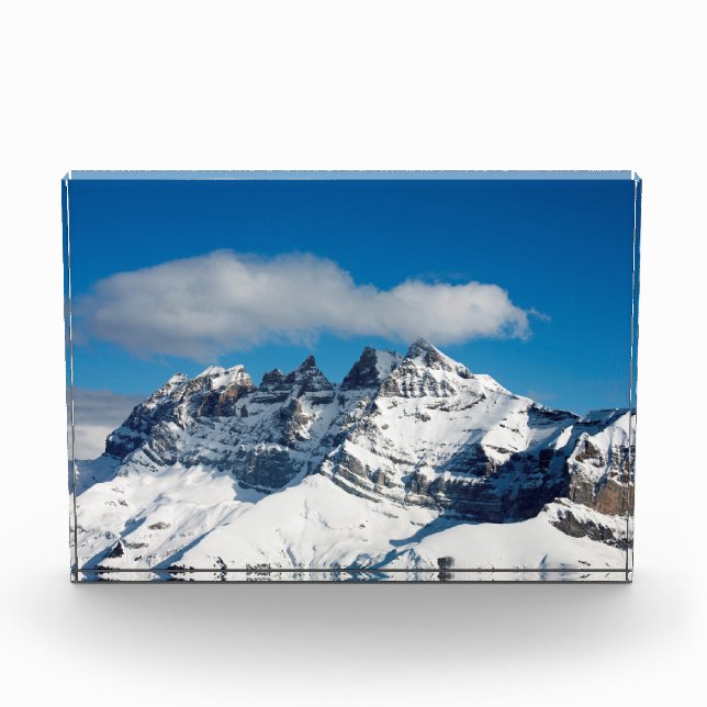 Dents du Midi Switzerland Holiday Card Poster Photo Block (Front)