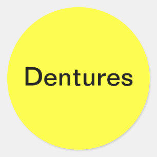 Dentures Label/ Classic Round Sticker