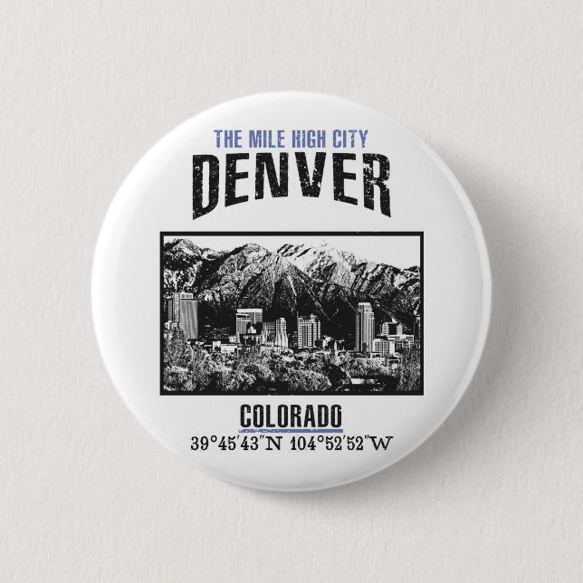 Denver 6 Cm Round Badge (Front)