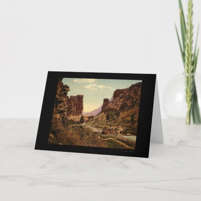 Denver and Rio Grande Railroad Track in Utah 1900 Card (Front)