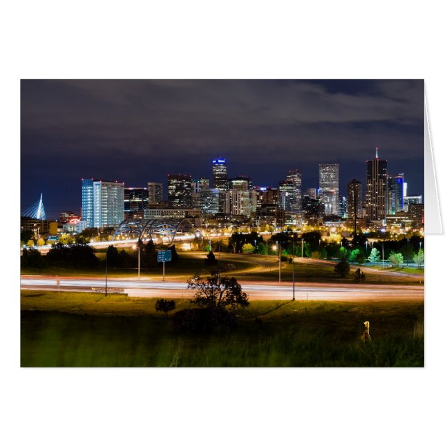 Denver at night card (Front Horizontal)
