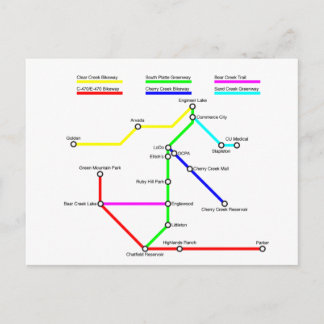 Denver Bike Map Postcard