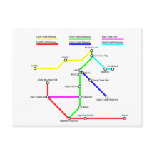 Denver Bike Map Postcard