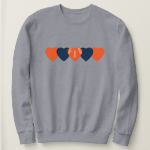 Denver Broncos Heart Football Dark Sweatshirt