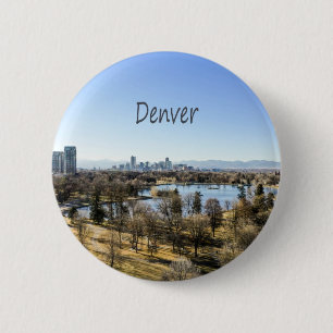 Denver City and Mountains Colorado 6 Cm Round Badge