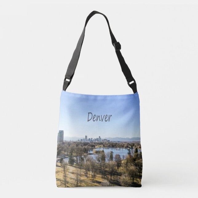 Denver City and Mountains Colorado Crossbody Bag (Back)