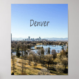 Denver City and Mountains Colorado Poster