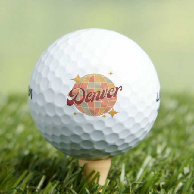 Denver City Colorado USA golf golfing retro Balls (Creator Uploaded)
