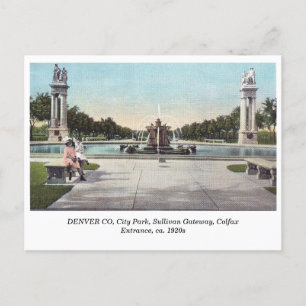 DENVER City Park, Sullivan Gateway c1920s vintage Postcard