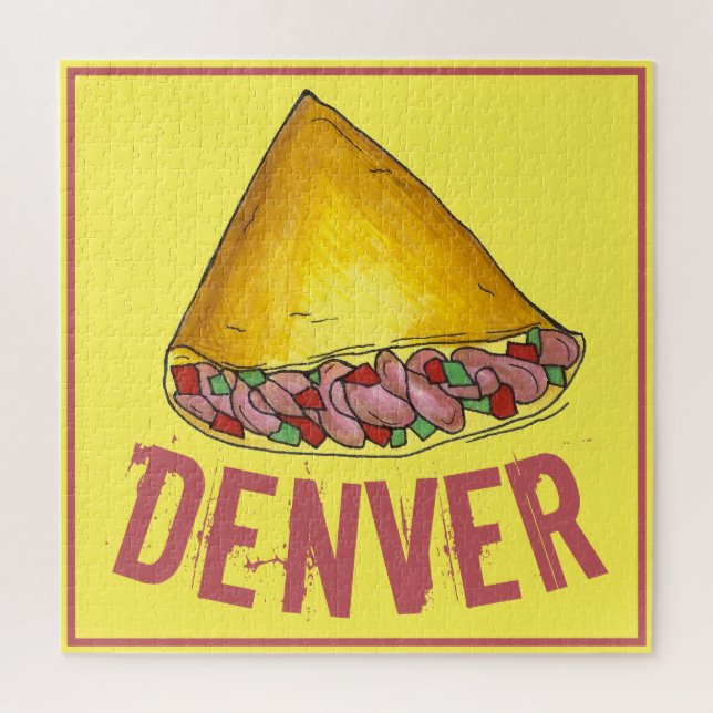 Denver CO Colorado Egg Omelette Omelette Breakfast Jigsaw Puzzle (Vertical)