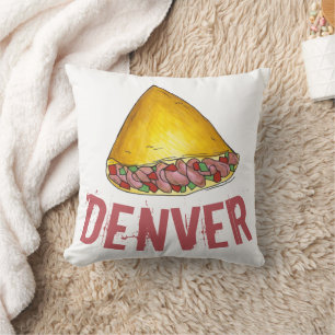 Denver CO Colorado Omelette Egg Omelette Foodie Cushion
