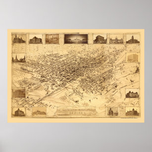 Denver, CO Panoramic Map - 1881 Poster