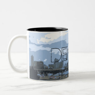Denver Colorado artistic skyline coffee mug