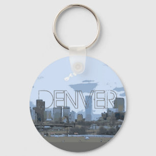 Denver Colorado artistic skyline keychain