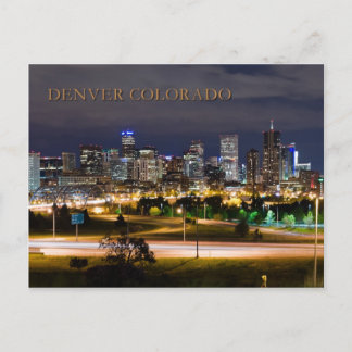 Denver, Colorado at night Postcard