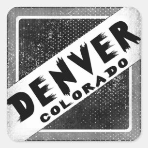 Denver Colorado black white grunge stickers
