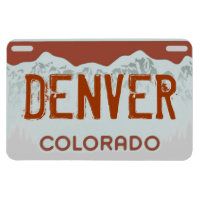 Denver Colorado brown license plate magnet