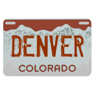 Denver Colorado brown license plate magnet