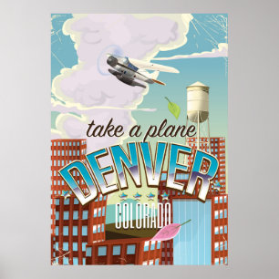 Denver Colorado Cartoon travel poster