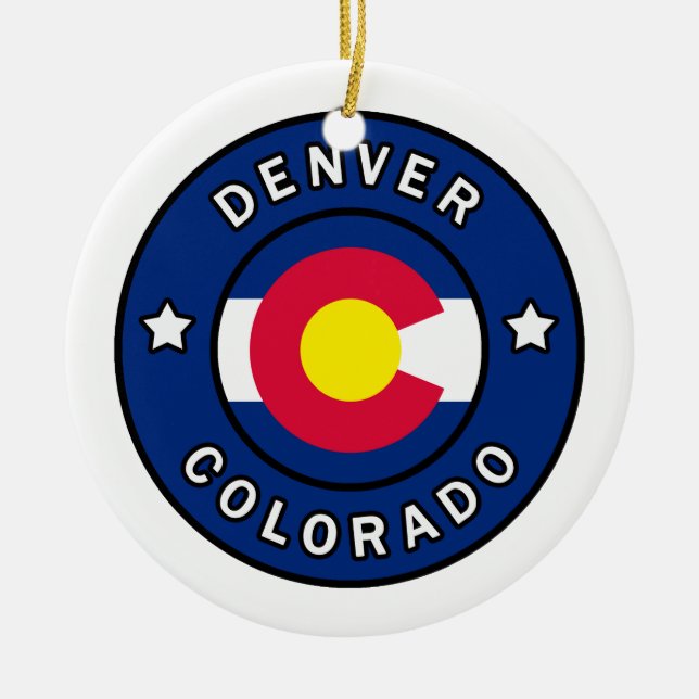 Denver Colorado Ceramic Ornament (Front)