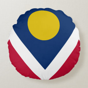 Denver (Colorado) City flag Round Cushion