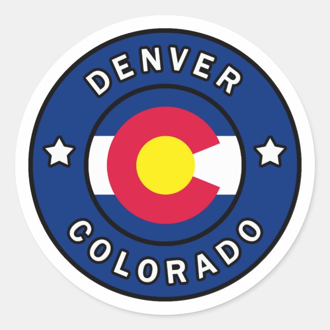 Denver Colorado Classic Round Sticker (Front)