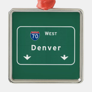 Denver Colorado co Interstate Highway Freeway : Metal Tree Decoration