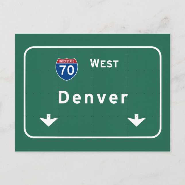 Denver Colorado co Interstate Highway Freeway : Postcard (Front)