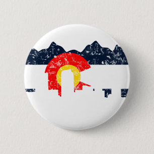 Denver Colorado Flag 6 Cm Round Badge