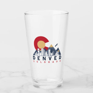 Denver Colorado Flag Camping Hiking Souvenirs 80s Glass