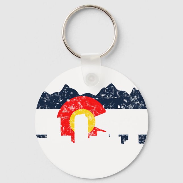 Denver Colorado Flag Key Ring (Front)