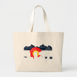 Denver Colorado Flag Large Tote Bag