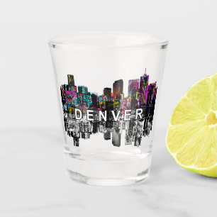 Denver, Colorado in graffiti  Shot Glass