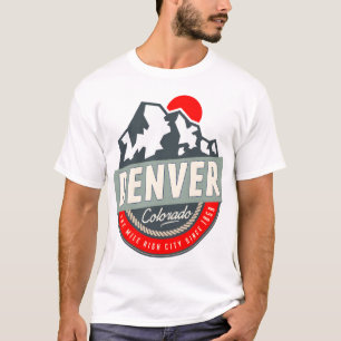 DENVER COLORADO MILE HIGH CITY MOUNTAINS SUN LOGO  T-Shirt