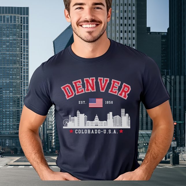 Denver Colorado Modern Skyline City T-Shirt (Creator Uploaded)