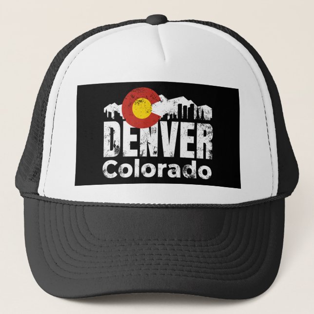 Denver Colorado Mountains Trucker Hat (Front)