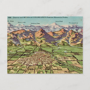 Denver & Colorado Mtns Map Postcard