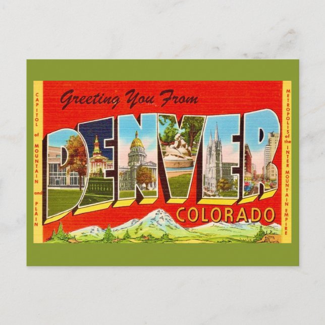 Denver Colorado Old Postcard (Front)