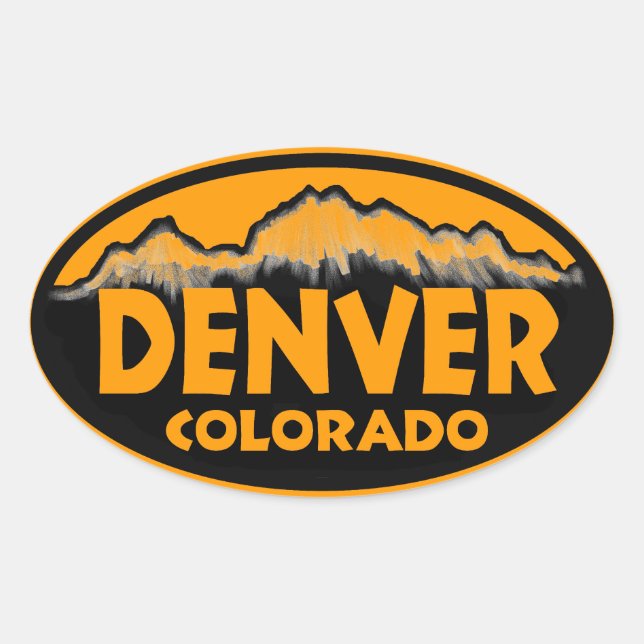 Denver Colorado oval mountains Oval Sticker (Front)