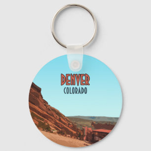 Denver Colorado Red Rocks Vintage Key Ring