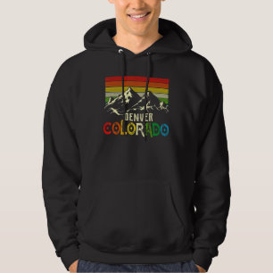 Denver Colorado Retro US State Mountain Men Women Hoodie