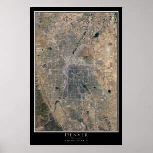 Denver Colorado Satellite Poster Map