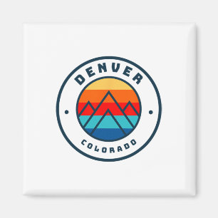 Denver Colorado Skiing Snowboarding Ski Family Tri Magnet