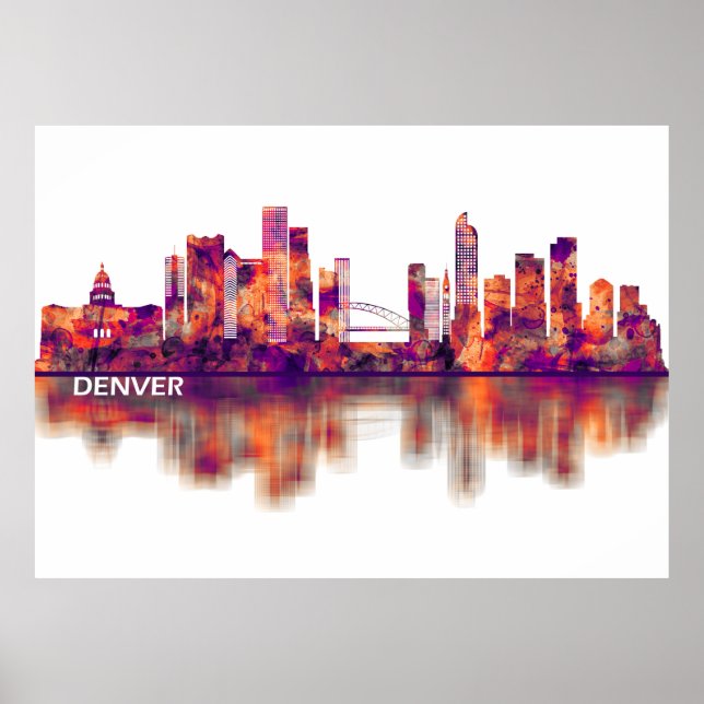Denver Colorado Skyline Poster (Front)