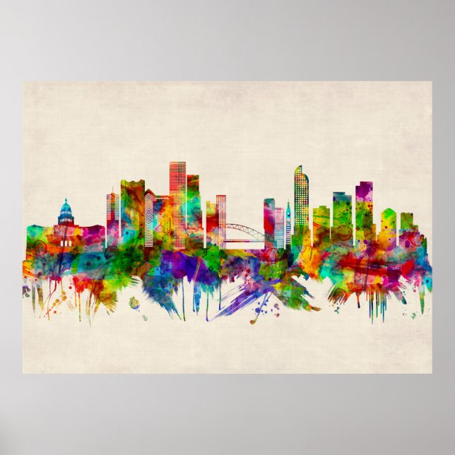 Denver Colorado Skyline Poster (Front)