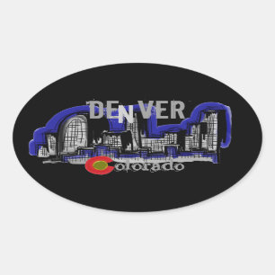 Denver Colorado skyline stickers