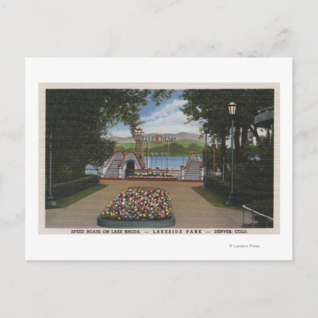Denver, Colorado - Speed Boats on Lake Rhoda Postcard (Front)