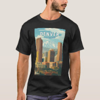 Denver Colorado Travel Art Vintage