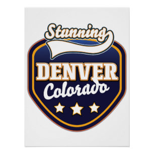 Denver Colorado travel logo Poster