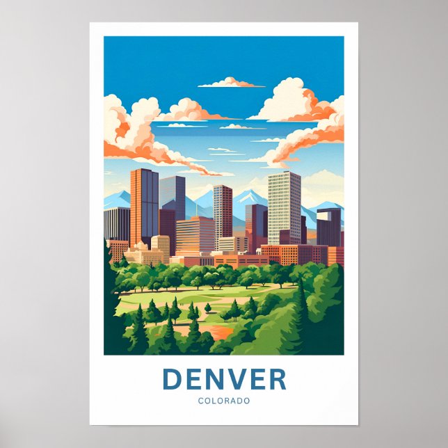 Denver Colorado Travel Print (Front)
